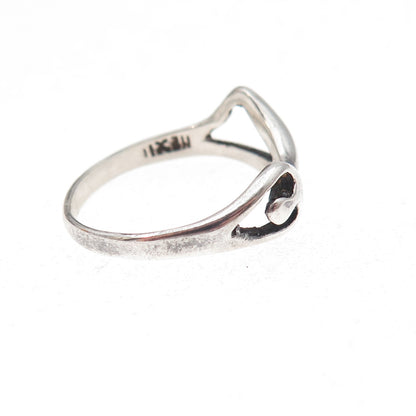 925 Sterling Silver Vintage Mexico Modernist Man Oxidized Ring Size 7.5