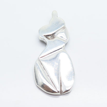 925 Sterling Silver Vintage Female Bust Pin Brooch