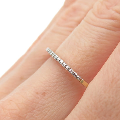 DBJ DEE BERKLE 925 Sterling Gold Plated Real Diamond Stackable Ring Size 10.25