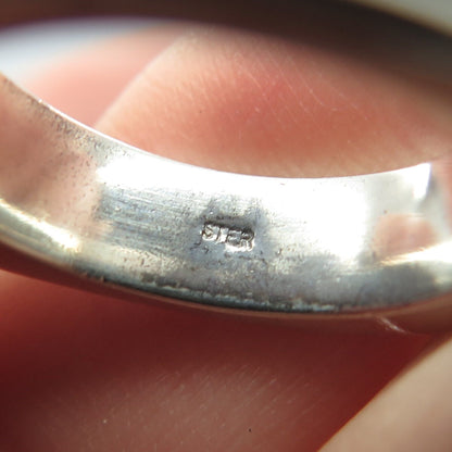 925 Sterling Silver Vintage Concave Square Ring Size 5