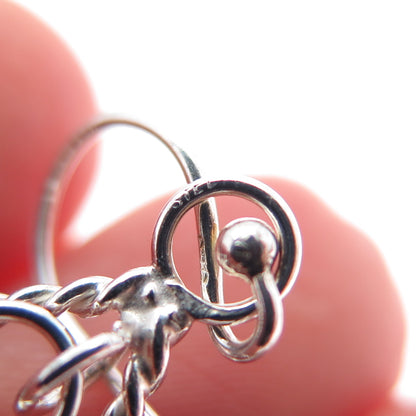 925 Sterling Silver Vintage Modernist Twisted Teardrop Dangle Earrings