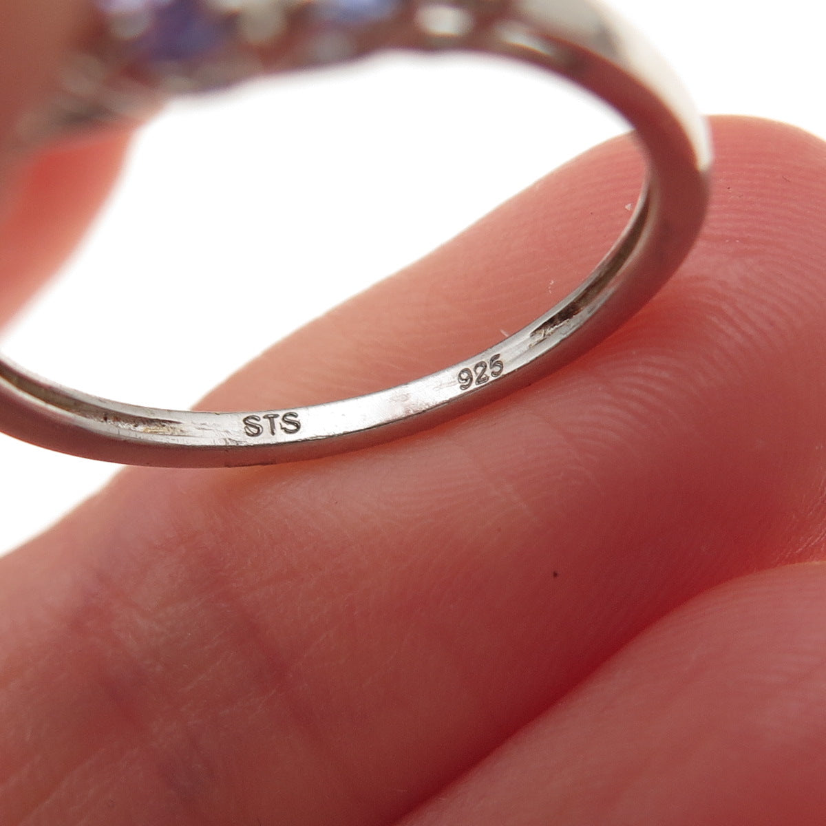 Chuck Clemency 925 Sterling Silver Real Oval-Cut Tanzanite Ring Size 7