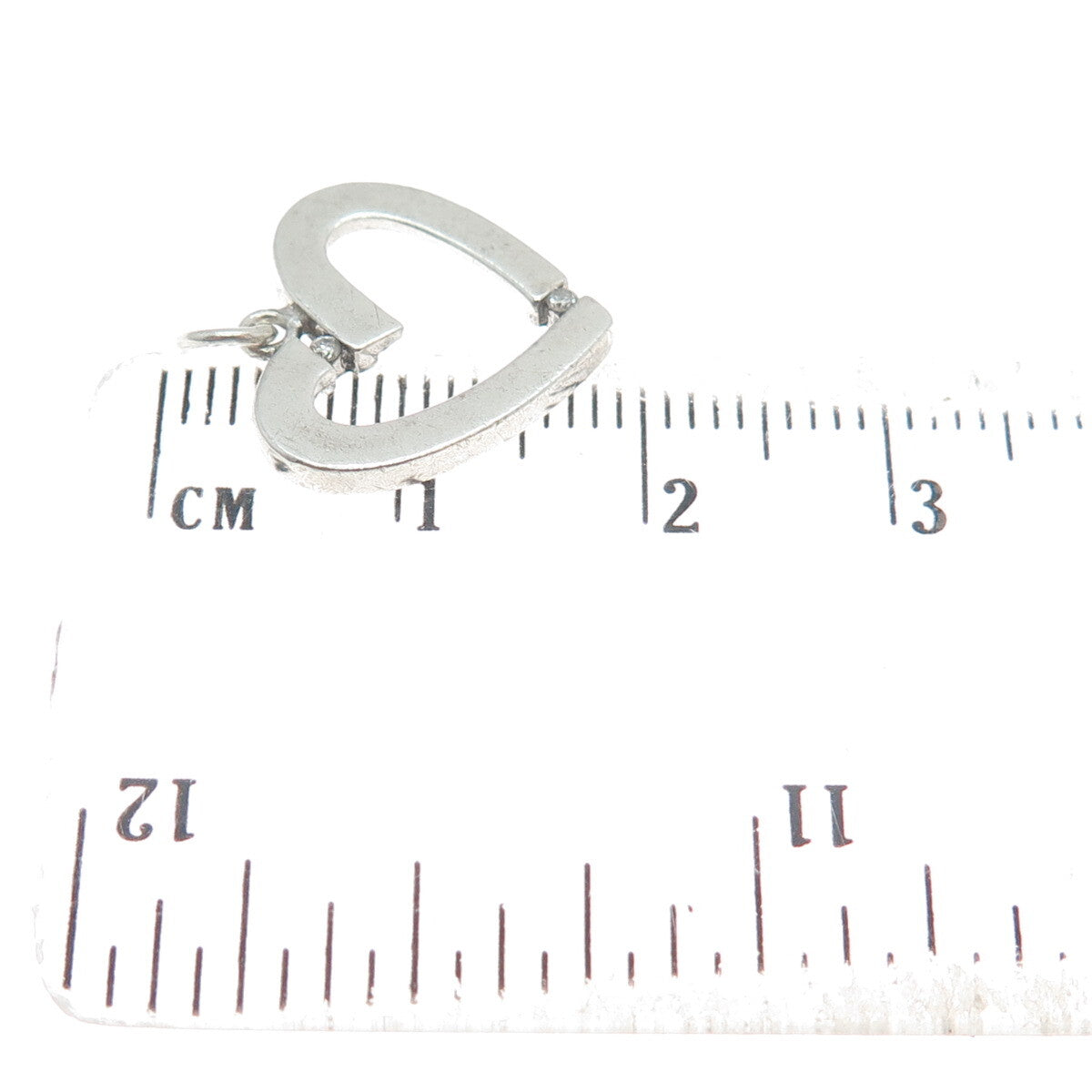 925 Sterling Silver Real White Diamond Open Heart Pendant