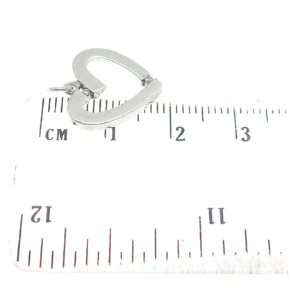 925 Sterling Silver Real White Diamond Open Heart Pendant