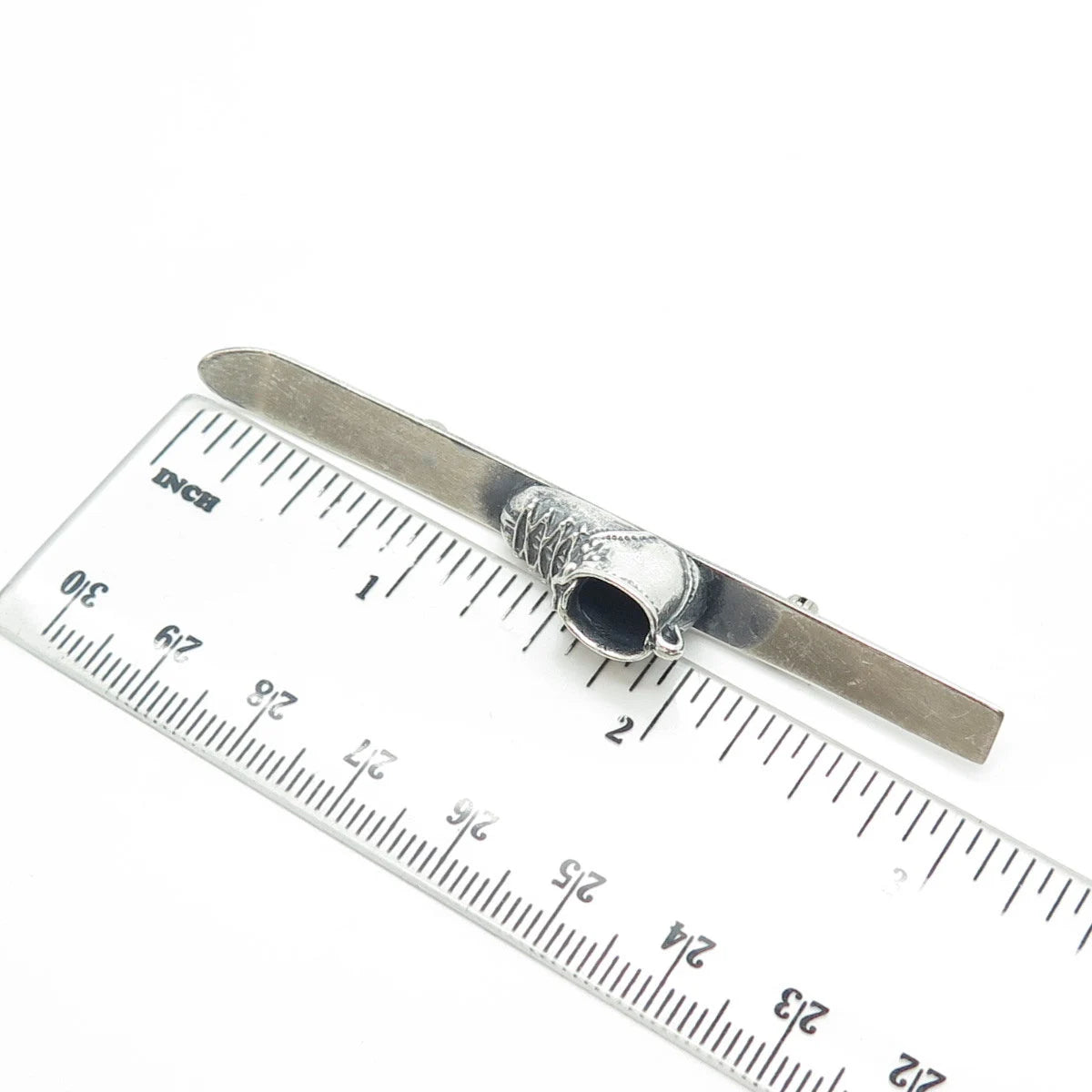 925 Sterling Silver Vintage BEAU Ski & Boot Pin Brooch