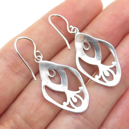 925 Sterling Silver Vintage Boho / Ethnic Dangle Hook Earrings
