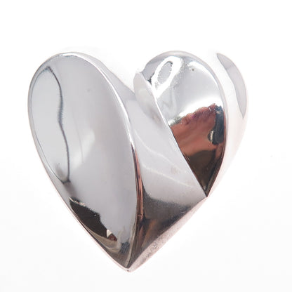 BAYANIHAN 925 Sterling Silver Vintage Modernist Puffy Heart Pin Brooch