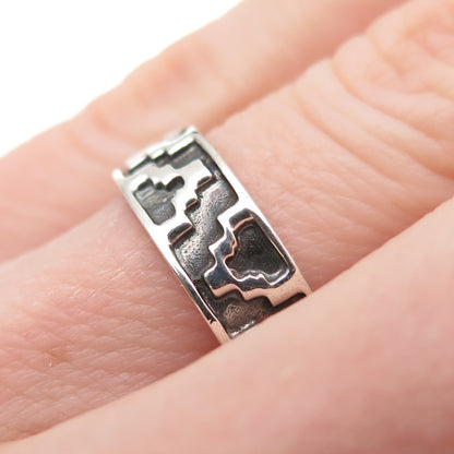 925 Sterling Silver Vintage Arrow Oxidized Band Ring Size 5.75