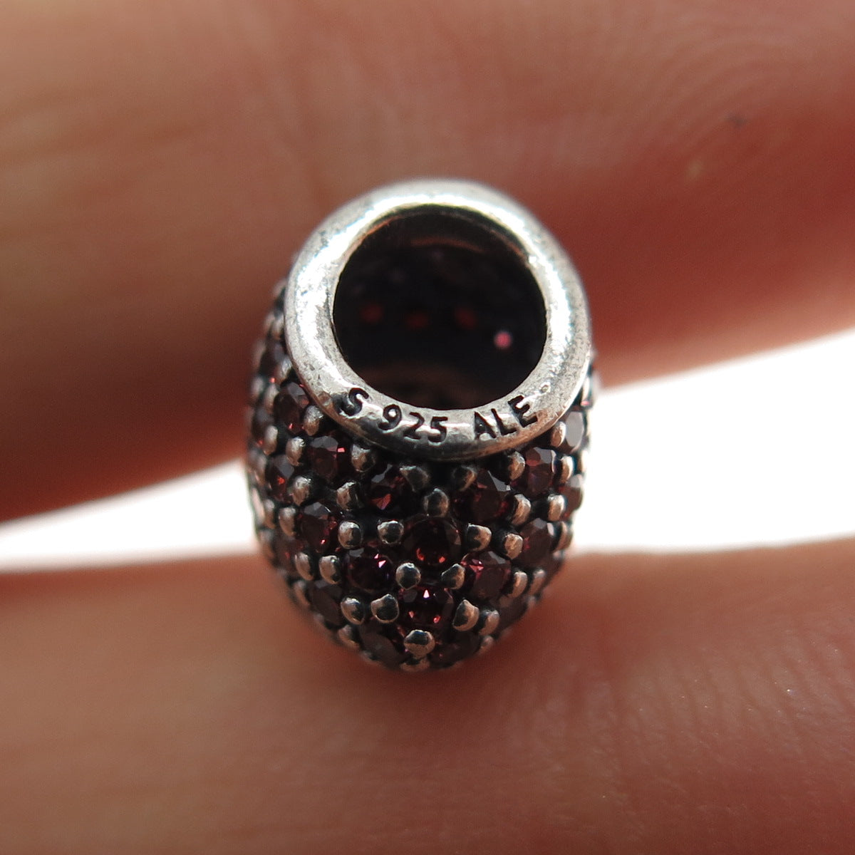 PANDORA 925 Sterling Silver C Z Moments Sparkling Infinity Heart Slide Charm