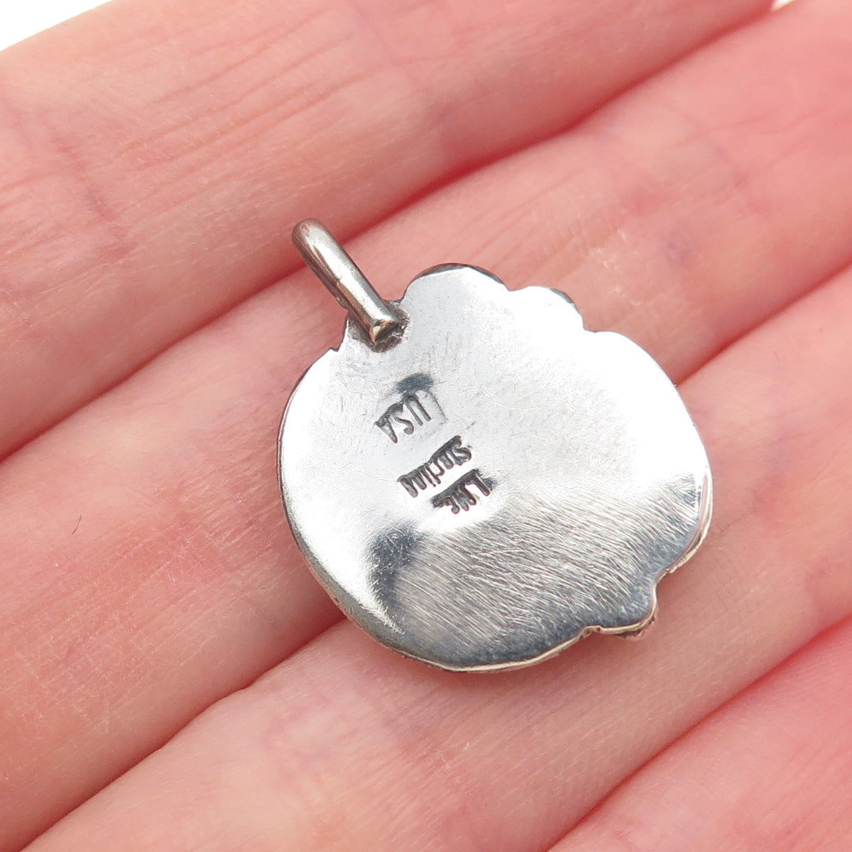 Lee McCray Navajo Old Pawn 925 Sterling Silver Vintage Turquoise Feather Pendant