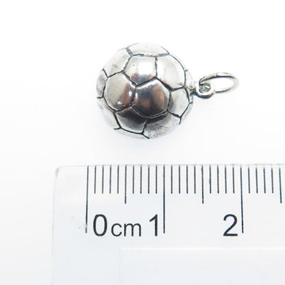 SHUBE 925 Sterling Silver Vintage Football Ball Charm Pendant