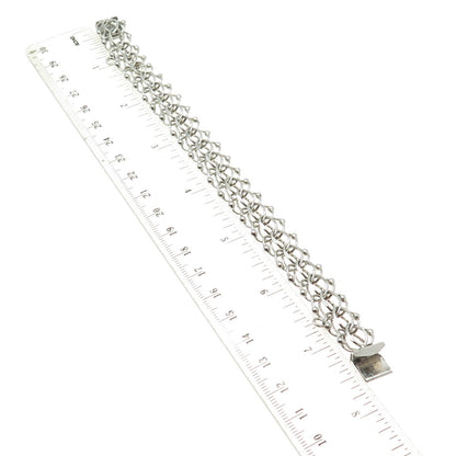TOWN & COUNTRY 925 Sterling Silver Vintage Bismark Link Bracelet 6.75"