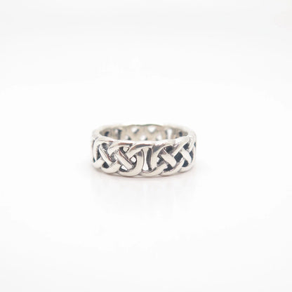 925 Sterling Silver Vintage Celtic Band Ring Size 5