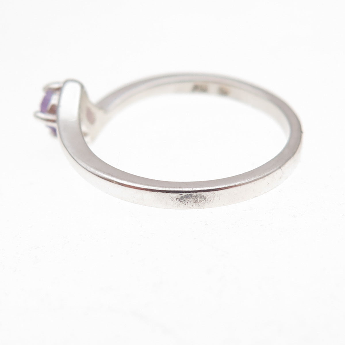 Nevada 925 Sterling Silver Vintage Real Amethyst Bypass Ring Size 6.25