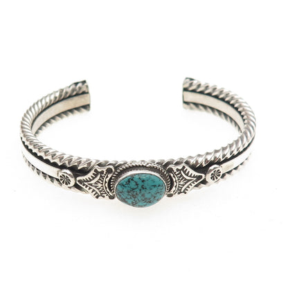 Randall Endito Navajo Old Pawn 925 Sterling Turquoise Adjustable Bracelet 6.5"