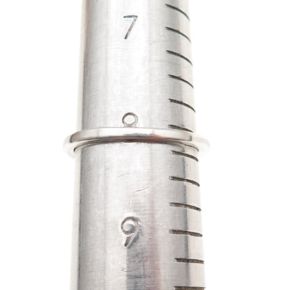 Chuck Clemency 925 Sterling Silver Real Turquoise & Ruby Floral Ring Size 8.25
