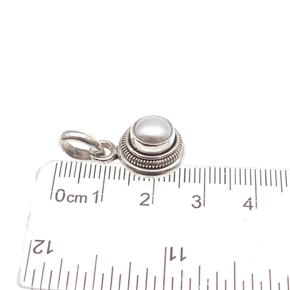 925 Sterling Silver Vintage Real Pearl Charm Pendant