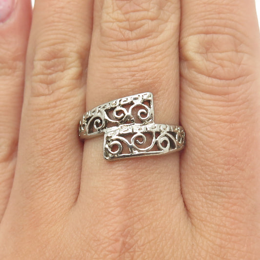 925 Sterling Silver Vintage Ornate Ring Size 8.75