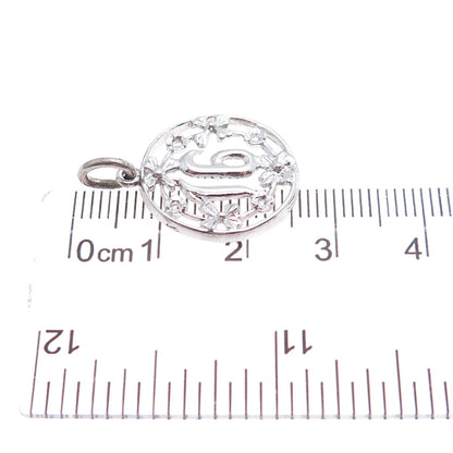 925 Sterling Silver Vintage Sweet 16 Flower Blossom Minimalist Charm Pendant