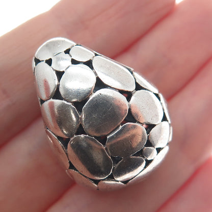 925 Sterling Silver Vintage Modernist Kali Oxidized Slide Pendant