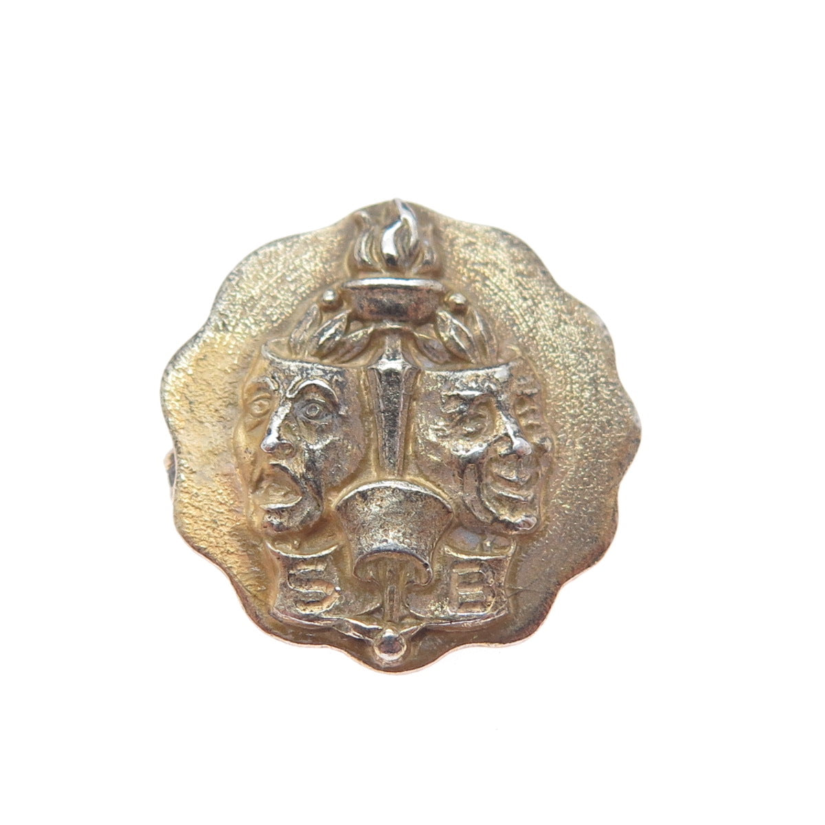 925 Sterling Silver Gold Plated Antique Art Deco Junior Classical League Brooch
