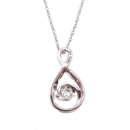 Sai 925 Sterling Silver 3-Tone Real Diamond Infinity Cable Chain Necklace 18"