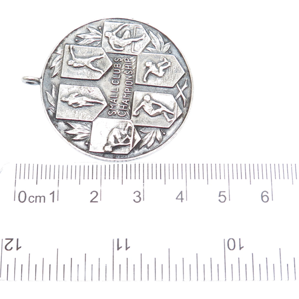 925 Sterling Silver Antique Small Clubs Championship 1 Mile Run Medal Pendant