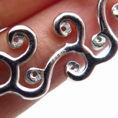 925 Sterling Silver C Z Ornate Open Round Pendant