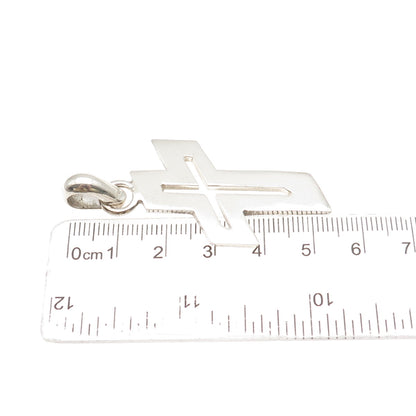925 Sterling Silver Vintage Mexico Modernist Cross Pendant
