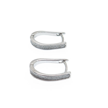 925 Sterling Silver Diamond-Illusion Hoop Earrings