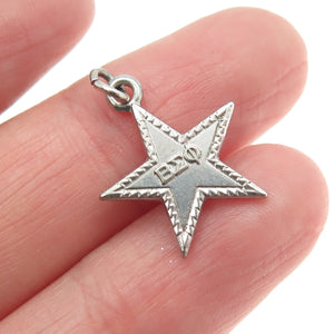 925 Sterling Silver Vintage Judge & Jury Beta Sigma Phi Star Charm Pendant