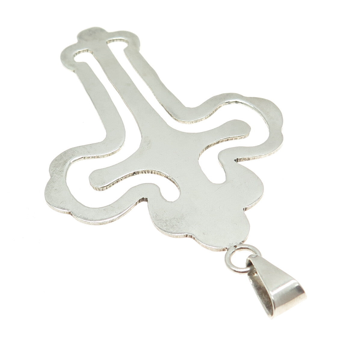 925 Sterling Silver Vintage Mexico Cross Modernist Pendant