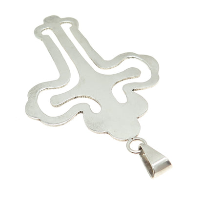 925 Sterling Silver Vintage Mexico Cross Modernist Pendant