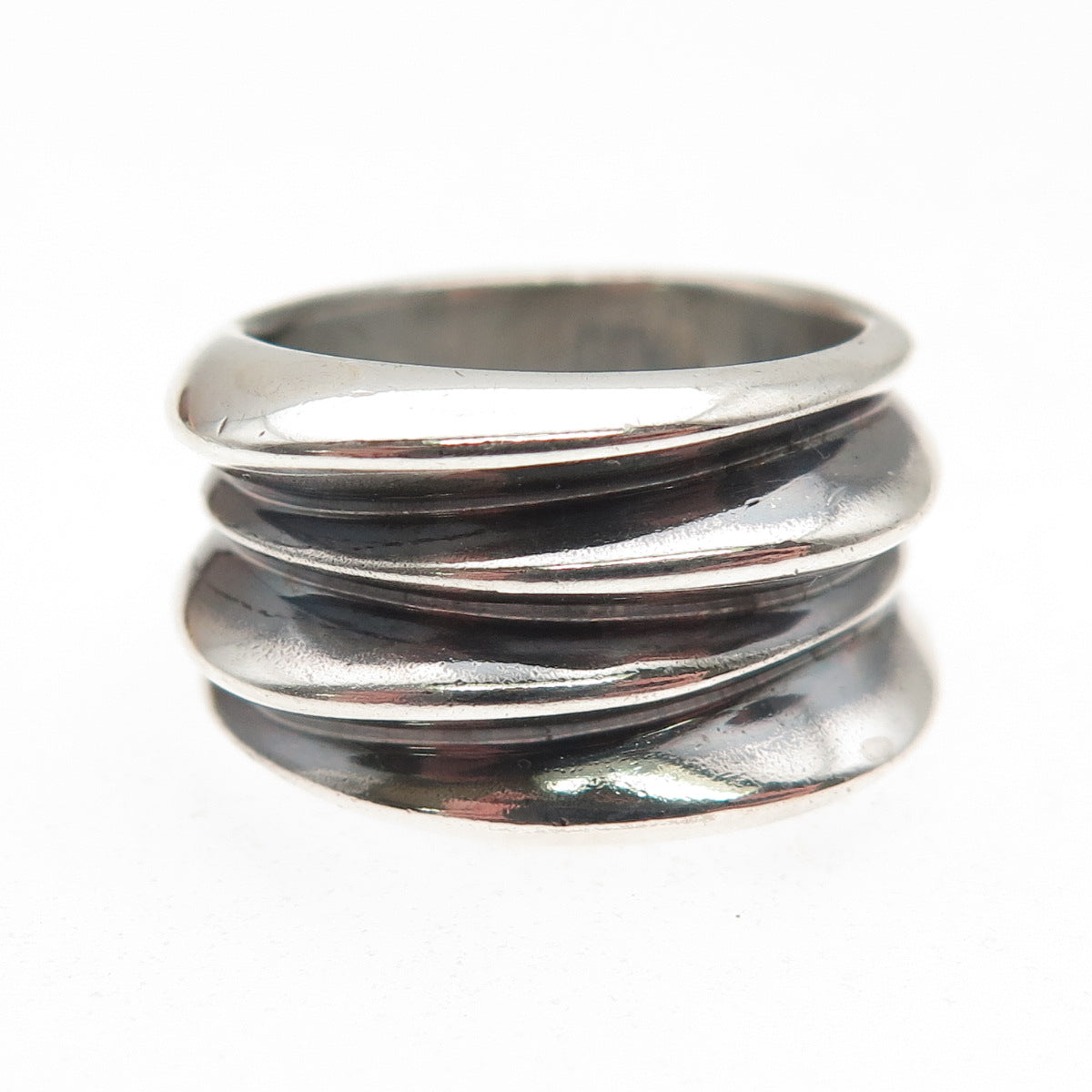 Chateau D’Argent 925 Sterling Silver Vintage Modernist Oxidized Ring Size 7