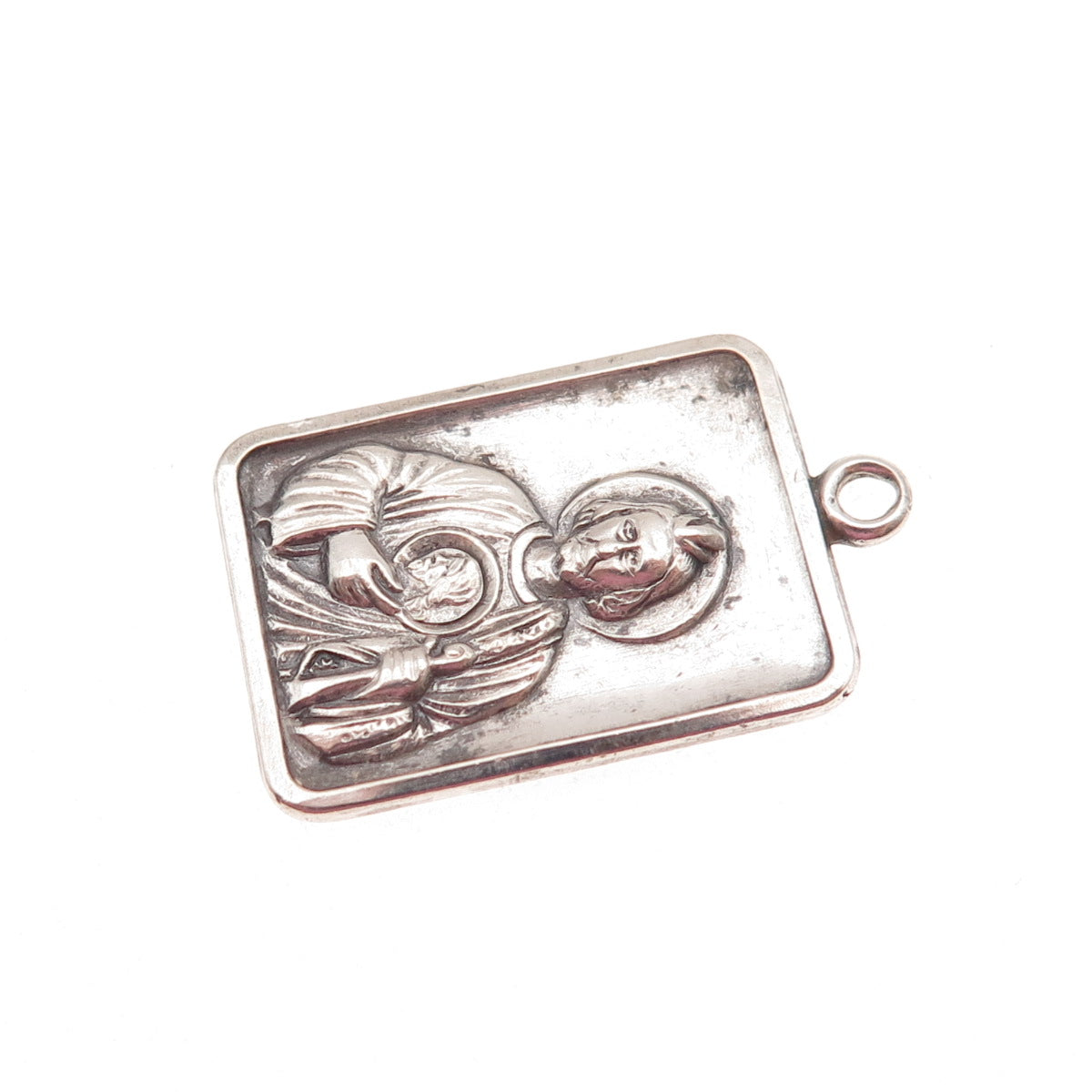 Atelier 925 Sterling Silver Antique Art Deco St. Jude Religious Charm Pendant