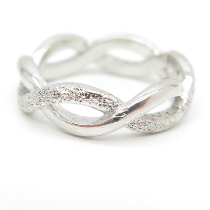 925 Sterling Silver All Around Infinity Link Band Ring Size 7.25
