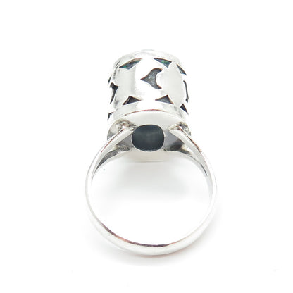 925 Sterling Silver Vintage Real Mystic Quartz Domed Ring Size 8.75