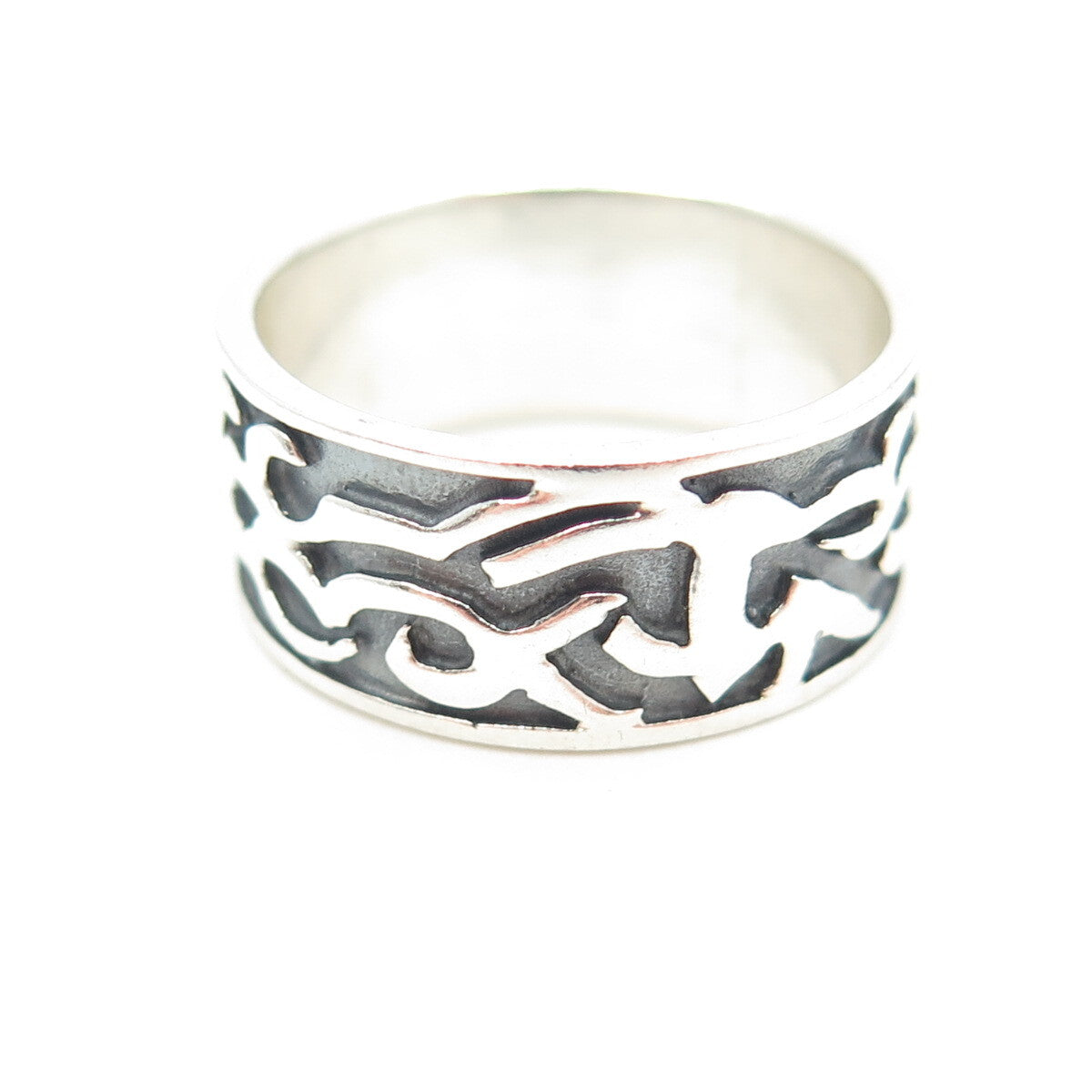 925 Sterling Silver Vintage Barbed Wire Band Ring Size 8.75
