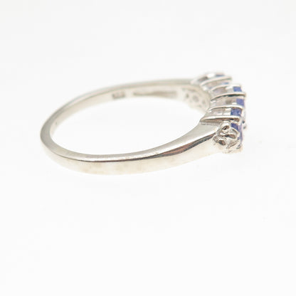 Chuck Clemency 925 Sterling Silver Real Oval-Cut Tanzanite Ring Size 8