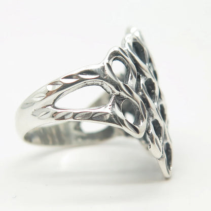 925 Sterling Silver Vintage Net Ring Size 6