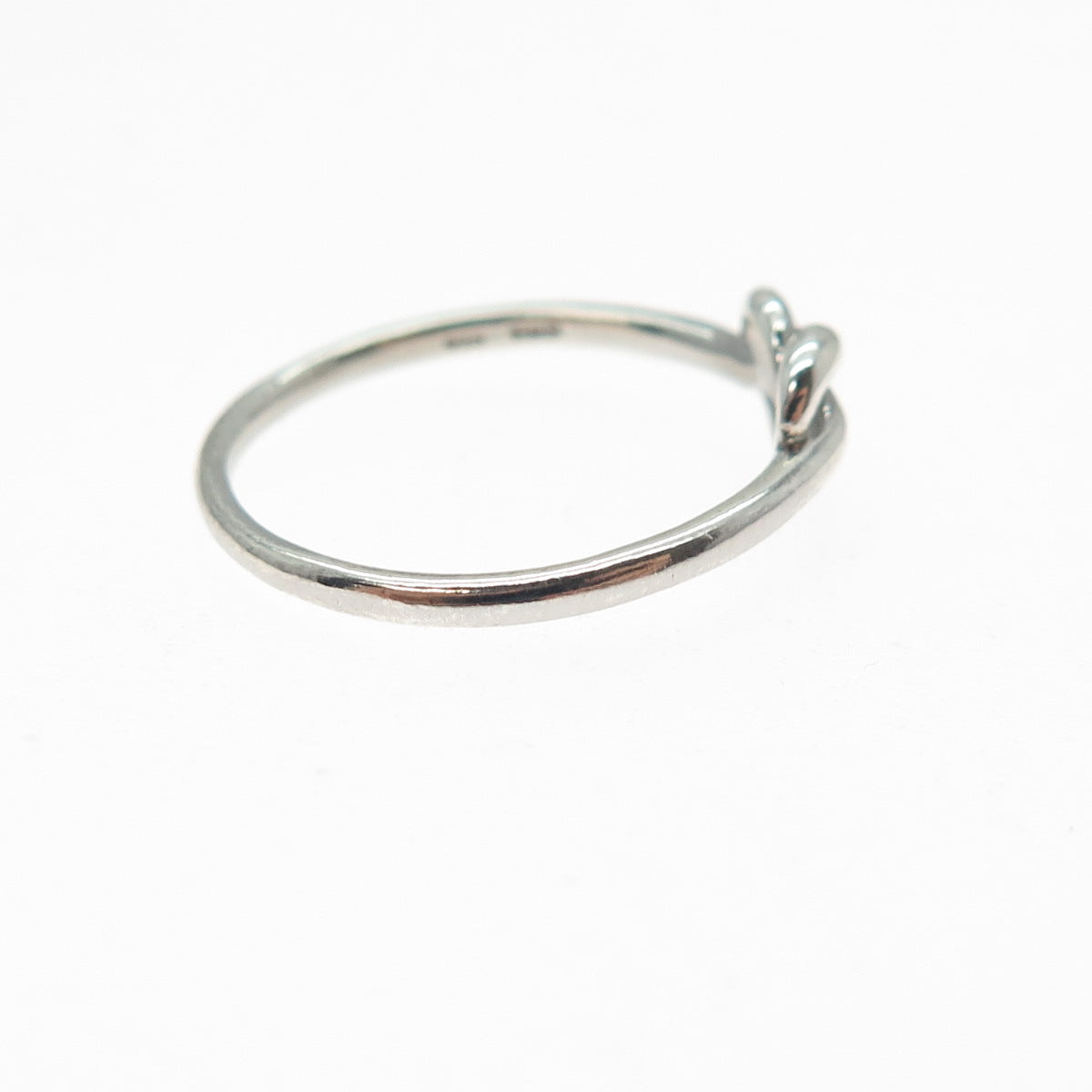 925 Sterling Silver Vintage Heart Love Knot Ring Size 6