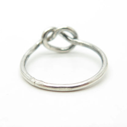 925 Sterling Silver Vintage Heart Knot Ring Size 5