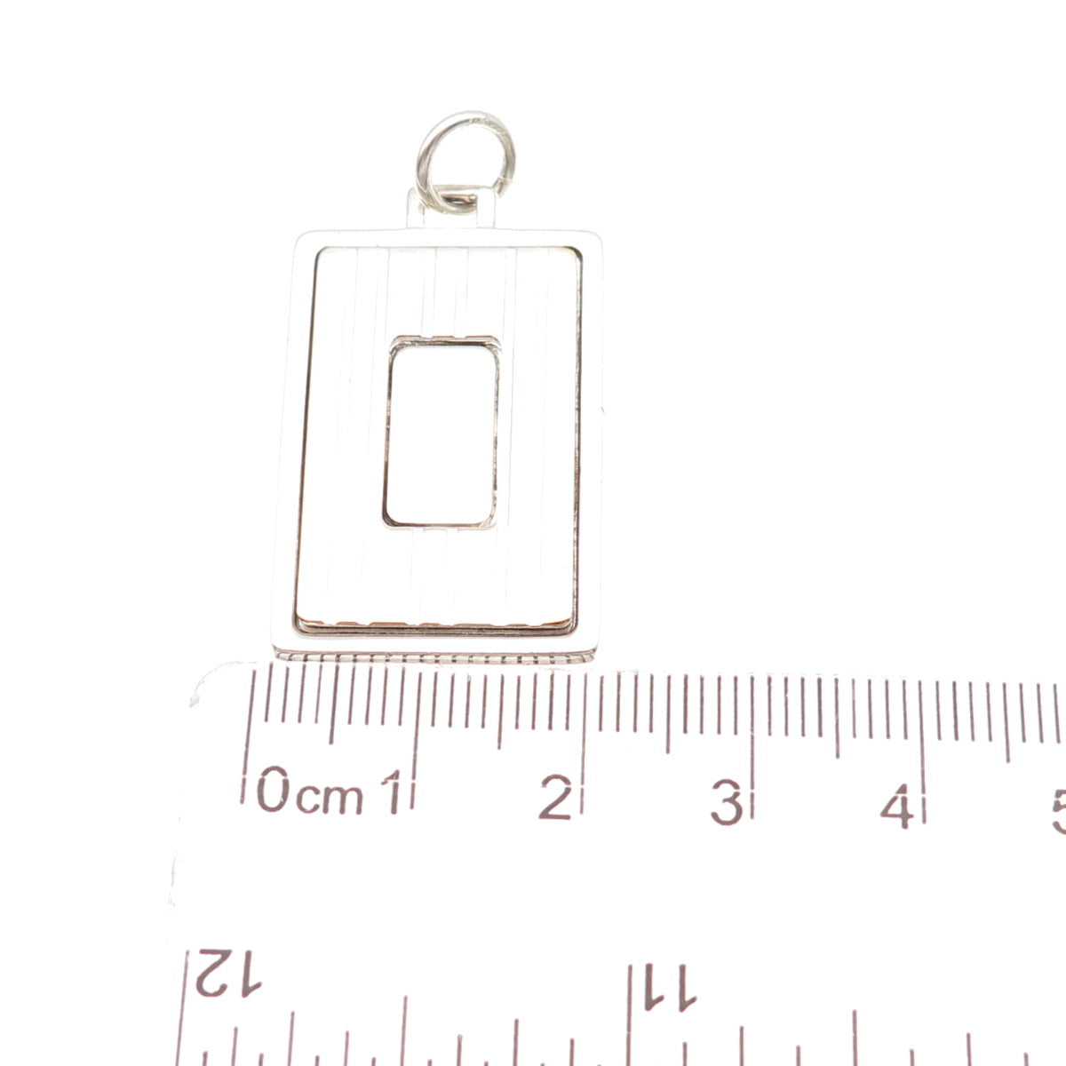 Anson 925 Sterling Silver 18K Gold Vintage Rectangle Tag Charm Pendant