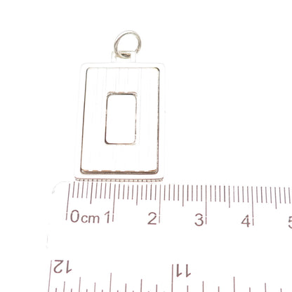 Anson 925 Sterling Silver 18K Gold Vintage Rectangle Tag Charm Pendant