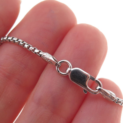 925 Sterling Silver Italy Round Box Chain Necklace 18"