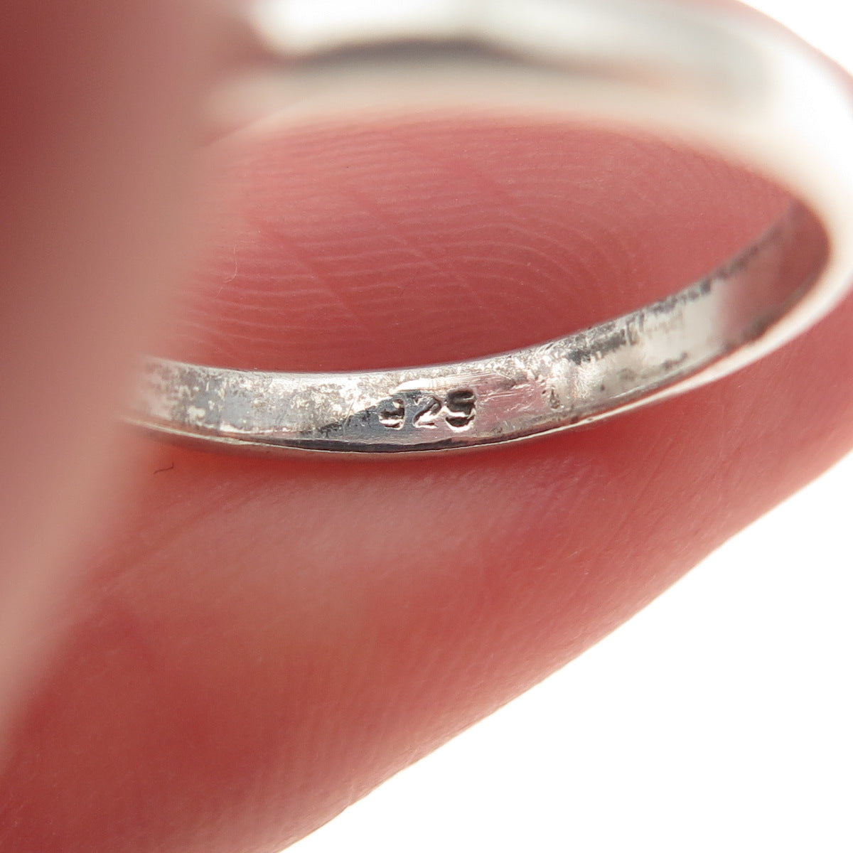 925 Sterling Silver Vintage Modernist Swirl Oxidized Ring Size 6