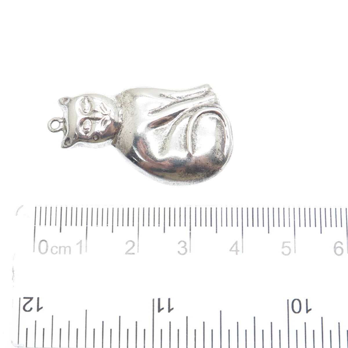 CHAPAL ZENRAY 925 Sterling Silver Vintage Cat Modernist Pendant