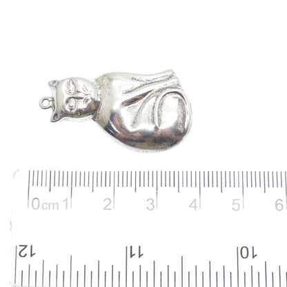 CHAPAL ZENRAY 925 Sterling Silver Vintage Cat Modernist Pendant