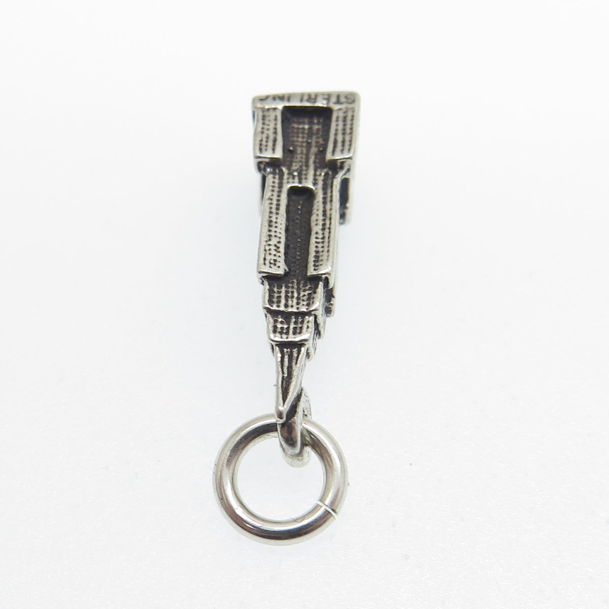 925 Sterling Silver Antique Art Deco Empire State Building Minimalist Pendant