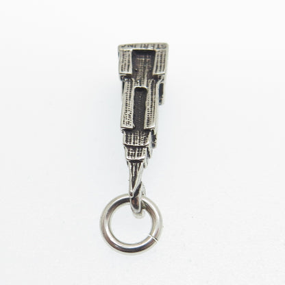 925 Sterling Silver Antique Art Deco Empire State Building Minimalist Pendant